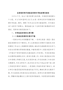 县委组织部开展基层党建专项检查情况报告