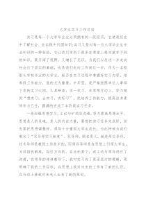 大学生实习工作总结