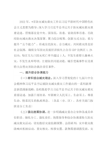 市减灾委员会2022年工作要点