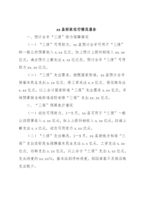 xx县财政运行情况报告
