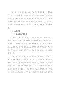 X高校基层党支部2021年上半年工作总结