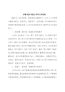 乡镇2022年度上半年工作总结