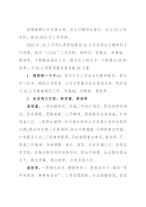在公司务虚会上的发言材料