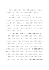 2022年党史学习教育总结民主生活会对照检查材料