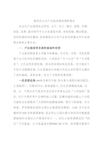 推进农业全产业链发展的调研报告