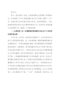 在全市烟花爆竹安全监管视频会议上的讲话