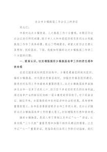 在全市乡镇换届工作会议上的讲话