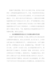 在低温雨雪冰冻天气防范应对工作会议上的讲话