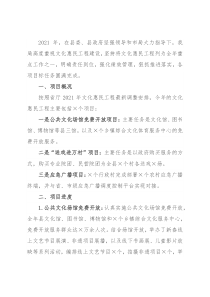 2021年文化惠民工程工作报告