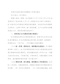 党委书记组织落实巡察整改工作情况报告
