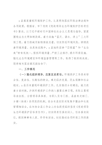 x县落实生态环境保护责任情况的报告