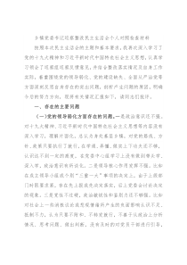 乡镇党委书记巡察整改民主生活会个人对照检查材料