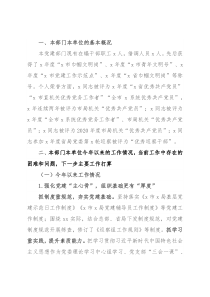 党建部门向局领导汇报总结材料