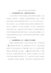 民营企业先进党支部优秀事迹