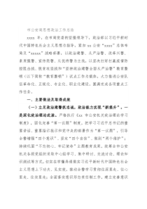 市公安局思想政治工作总结