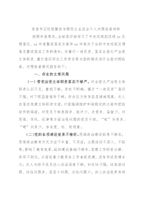 党委书记巡视整改专题民主生活会个人对照检查材料