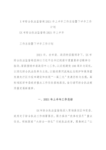 X市综合执法监督局2021年上半年工作总结暨下半年工作计划