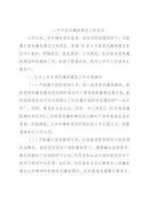 上半年党风廉政建设工作总结
