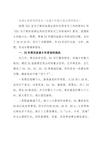 选调生国情调研报告（实施乡村振兴规划调研报告）