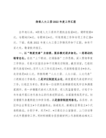 街道人大工委2022年度工作汇报