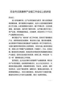 在全市文旅康养产业链工作会议上的讲话