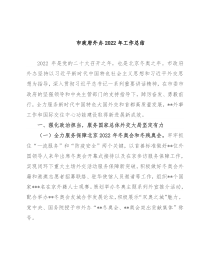 市政府外办2022年工作总结