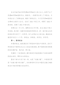 在民盟市委员会全体会议上的讲话