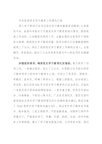 市发改委党史学习教育工作情况汇报