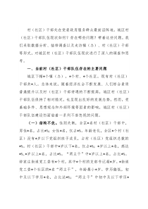 对市城区农村（社区）干部队伍现状的调查报告