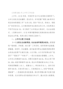 公安局2021年上半年工作总结