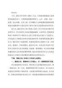 在审计工作动员会议上的讲话