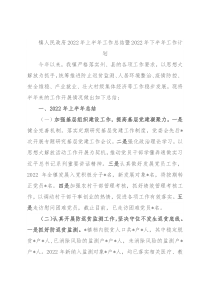 镇人民政府2022年上半年工作总结暨2022年下半年工作计划