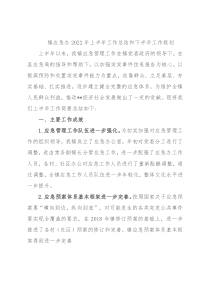 镇应急办2022年上半年工作总结和下半年工作规划