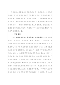 2022年全区党的建设工作情况汇报