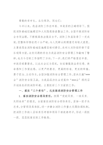 县长在全市消防检查工作会议上的发言