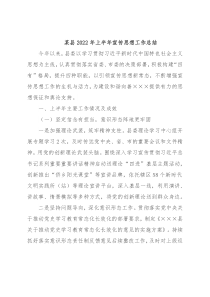 某县2022年上半年宣传思想工作总结