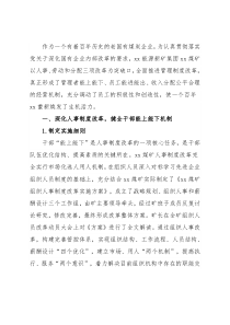 关于实施三项制度改革激发百年X发展活力的报告
