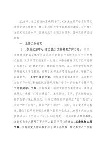 党支部书记抓党建工作述职