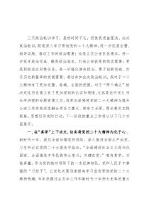 学习宣传贯彻精神政治轮训班学习交流发言