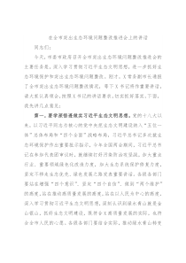 在全市突出生态环境问题整改推进会上的讲话