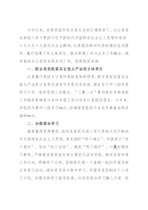 某局办公室党支部抓基层党建工作总结