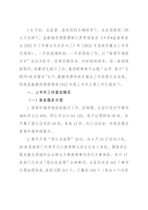 县数据资源管理局2022年度上半年工作汇报