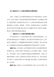 关于县级及以下工会财务管理状况调研报告