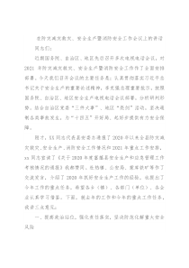 在防灾减灾救灾、安全生产暨消防安全工作会议上的讲话