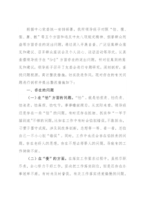 支部班子作风建设专题组织生活会对照检查