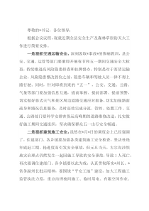 近期重点工作视频调度会上的发言