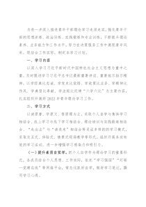 青年理论学习小组2022年学习计划