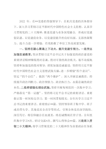 2022年度局党支部书记抓党建工作述职