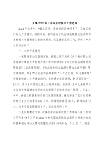 乡镇2022年上半年乡村振兴工作总结