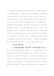 县委副书记党史学习教育专题民主生活会五个带头对照检查发言材料